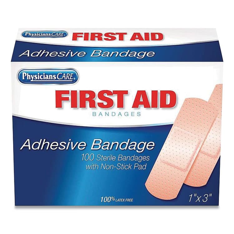 FIRST AID ONLY, . Adhesive Plastic Bandages, 1 x 3, 100/Box (FAO90097)