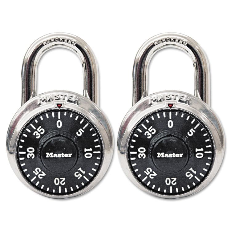 MASTER LOCK COMPANY Combination Lock, Stainless Steel, 1.87" Wide, Silver/Black, 2/Pack (MLK1500T)