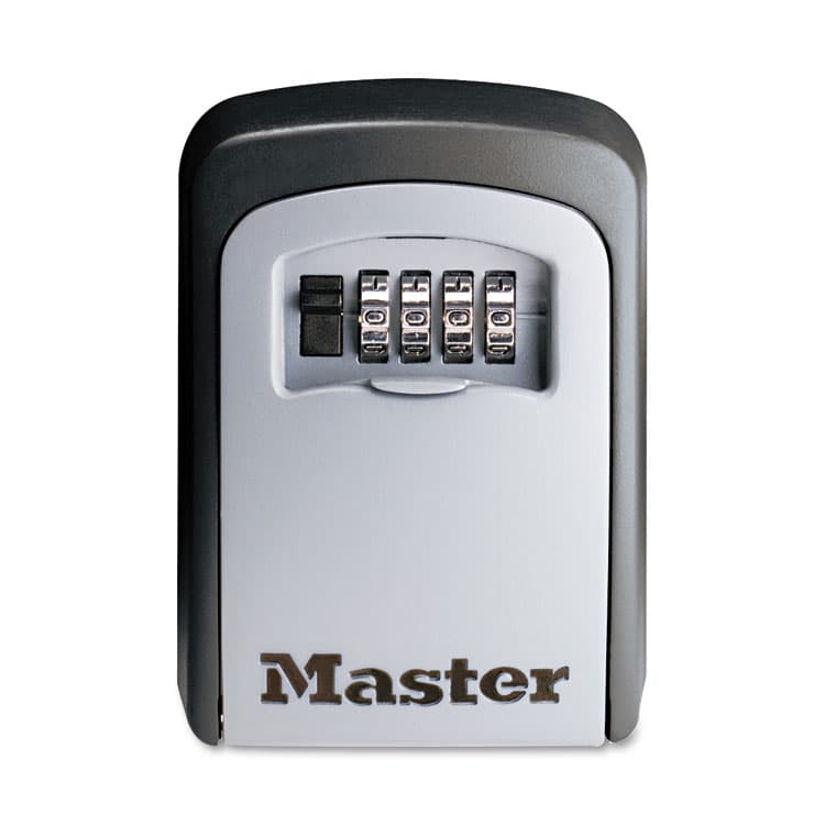 MASTER LOCK COMPANY Locking Combination 5-Key Steel Box, 3.25" Wide, Black/Silver (MLK5401D)