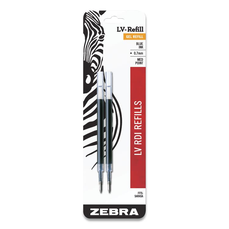 ZEBRA PEN CORP. JF Refill for Jimnie, Sarasa, ecoSarasa, Orbitz, Z-Grip and GR8 Gel Roller Ball Pens, Medium Conical Tip, Blue Ink, 2/Pack (ZEB87022)
