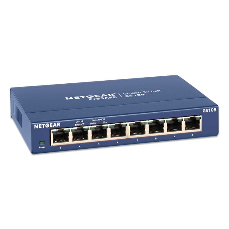 NETGEAR, . Unmanaged Gigabit Ethernet Switch, 16 Gbps Bandwidth, 192 KB Buffer, 8 Ports (NGRGS108400NAS)