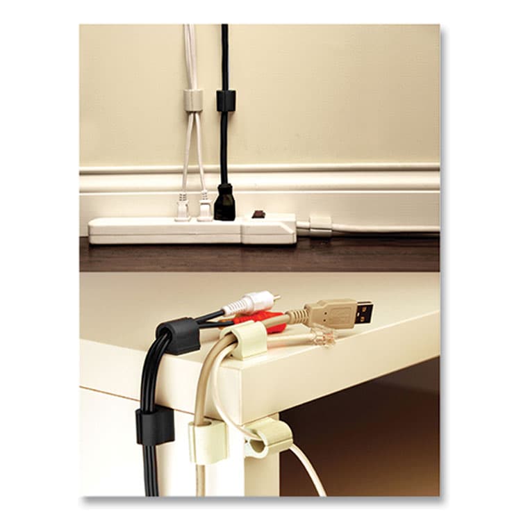 RUBBO INTERNATIONAL D-Wings Nail-Free Cord Clips, 12 Small 0.38", Six Large 0.5", Black, 18/Pack (RBOUTWD18BK) thumbnail 4