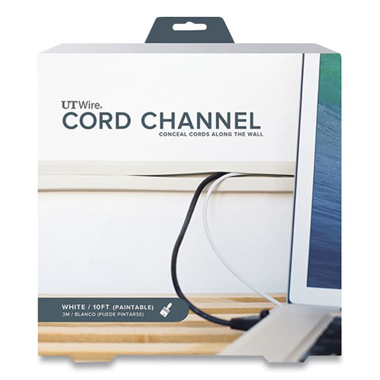 RUBBO INTERNATIONAL Cord Channel, 1" x 10 ft, White (RBOUTWCC1001WH)