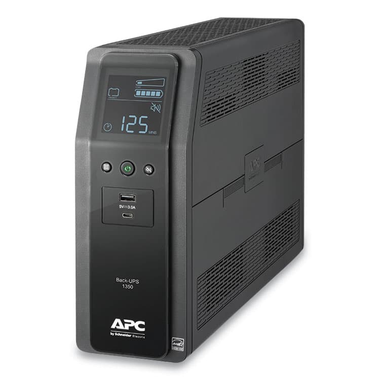 AMERICAN POWER CONVERSION BN1350M2 Back-UPS PRO BN Series Battery Backup System, 10 Outlets, 1,350 VA, 1,080 J (SEUBN1350M2)