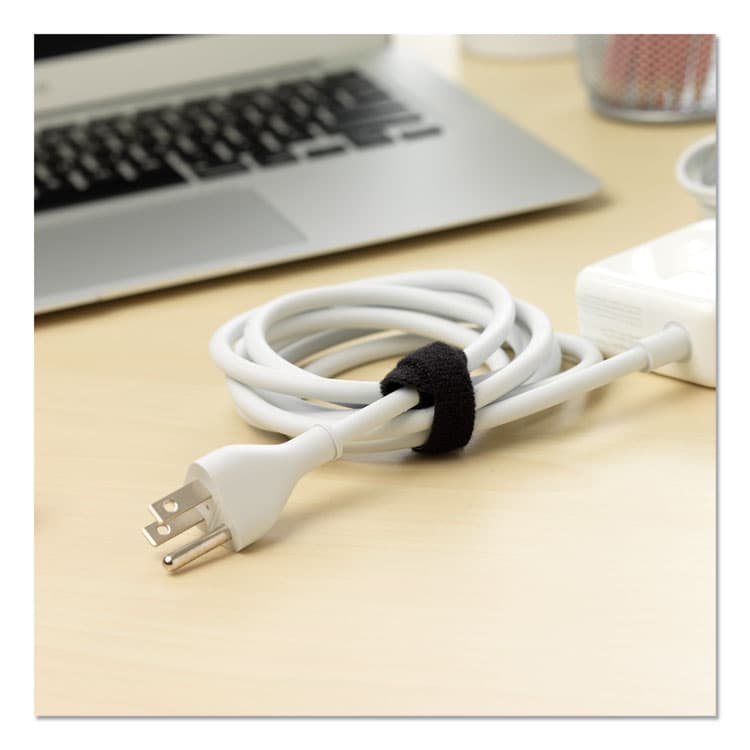 VELCRO USA, . ONE-WRAP Pre-Cut Thin Ties, 0.5" x 15", Black/Gray, 30/Pack (VEK94257) thumbnail 4