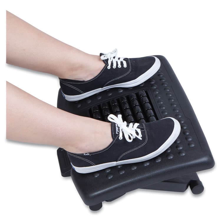 EMS MIND READER LLC Adjustable Height Footrest with Rollers for Massage, 18w x 14d x 4.25h, Black (EMSFTROLLBLK) thumbnail 4