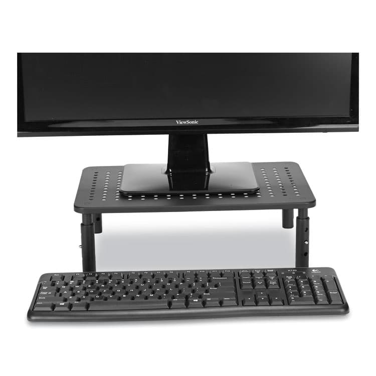 EMS MIND READER LLC Adjustable Rectangular Monitor Stand, 14" x 9" x 3.25" to 5.25", Black, Supports 44 lbs (EMS4LEGMETBLK) thumbnail 3