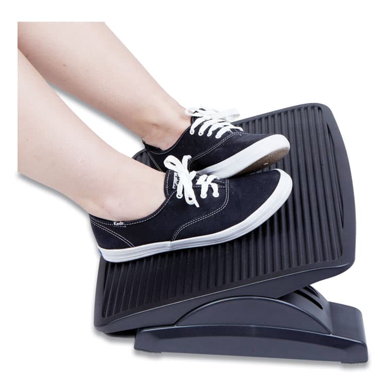 EMS MIND READER LLC Adjustable Height Ergonomic Footrest, 17.62w x 14d x 3.75h, Black (EMSFTLINEBLK) thumbnail 2