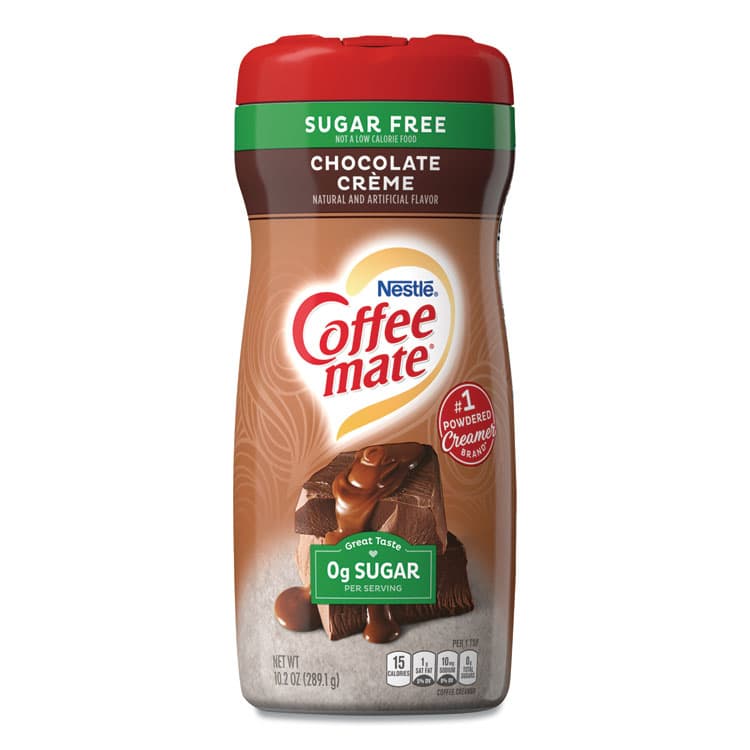 NESTLE Sugar Free Chocolate Cream Powdered Creamer, 10.2 oz Canister, 6/Carton (NES59573CT)