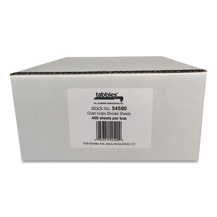 TABBIES Medical Chart Index Divider Sheets, Untabbed, 11 x 8.5, White, 400/Box (TAB54520) thumbnail 3