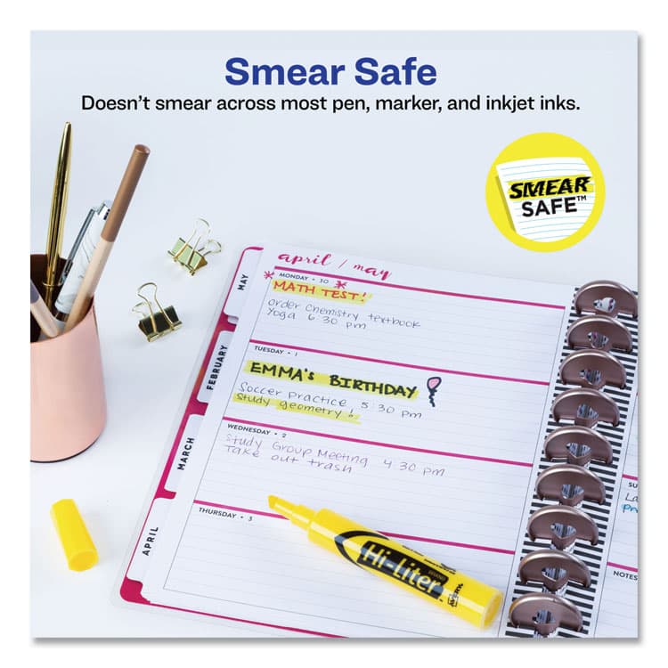 AVERY PRODUCTS CORPORATION HI-LITER Desk-Style Highlighters, Yellow Ink, Chisel Tip, Yellow/Black Barrel, Dozen (AVE07742) thumbnail 2