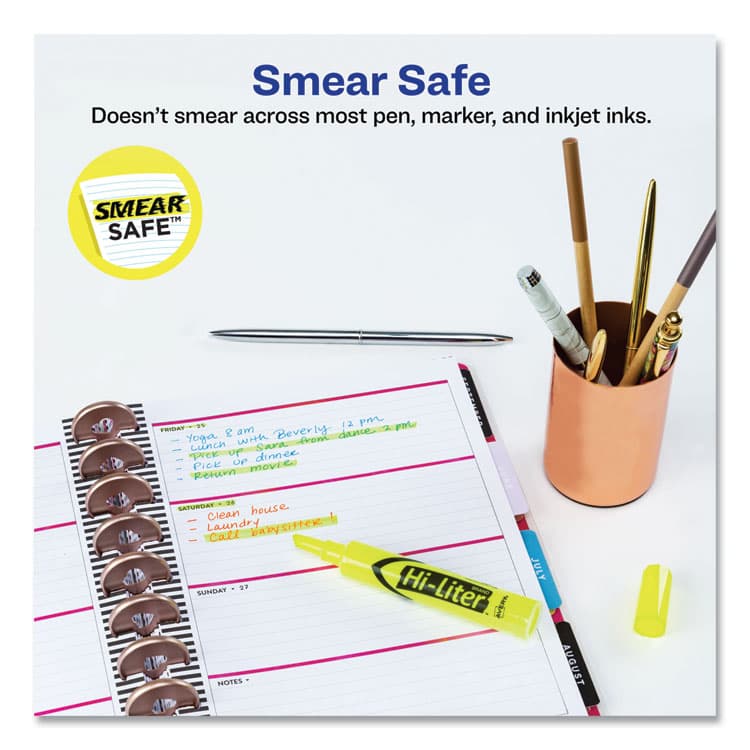 AVERY PRODUCTS CORPORATION HI-LITER Desk-Style Highlighters, Fluorescent Yellow Ink, Chisel Tip, Yellow/Black Barrel, Dozen (AVE24000) thumbnail 2