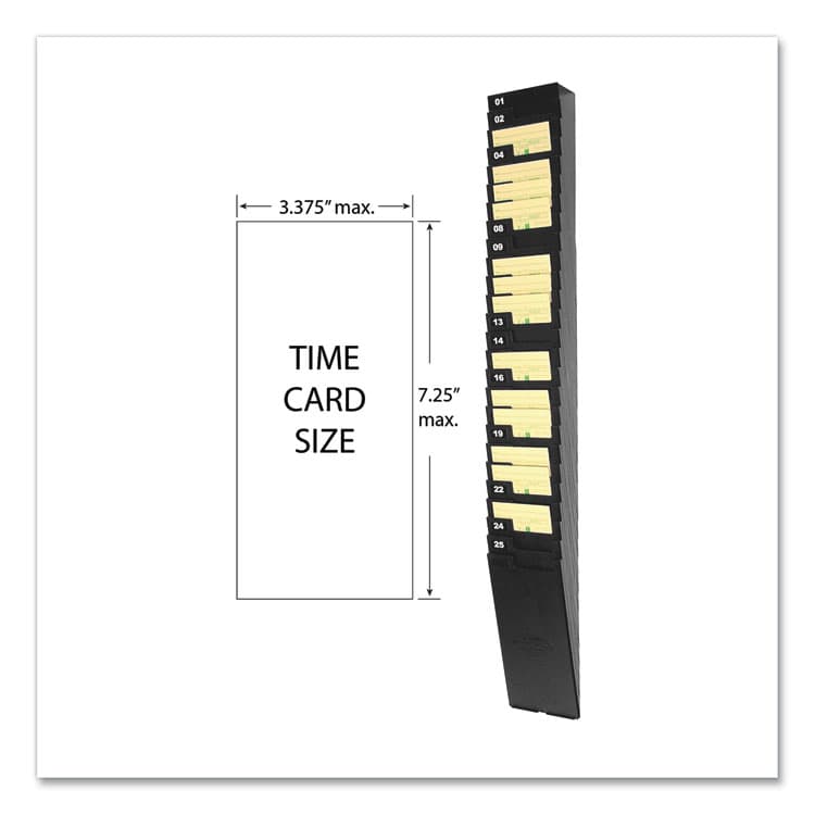 LATHEM TIME CORPORATION Expanding Time Card Rack for 7" Cards, 25 Pockets, Plastic, Black (LTH257EX) thumbnail 2