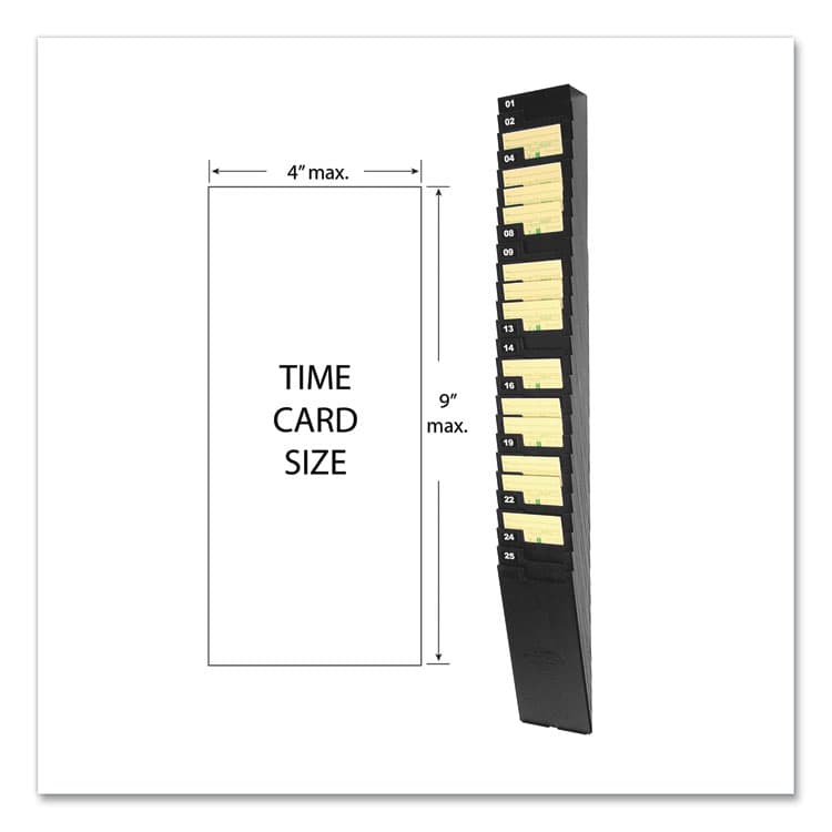 LATHEM TIME CORPORATION Expanding Time Card Rack for 9" Cards, 25 Pockets, Plastic, Black (LTH259EX) thumbnail 2