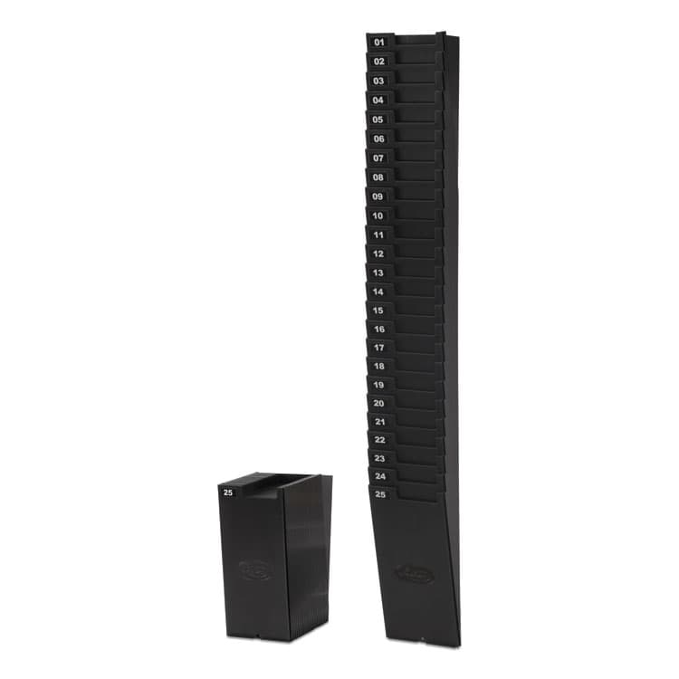 LATHEM TIME CORPORATION Expanding Time Card Rack for 7" Cards, 25 Pockets, Plastic, Black (LTH257EX) thumbnail 4
