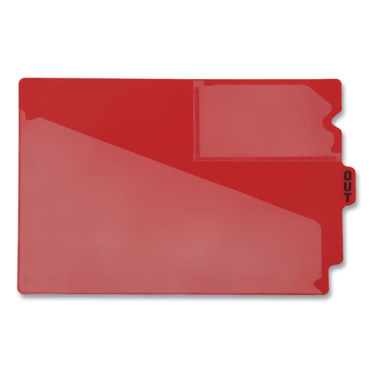 TOPS BUSINESS FORMS Colored Poly End Tab "Out" Guides, 1/3-Cut: Center Position, For Letter Size Files, Red, 50/Box (PFX13541) thumbnail 2