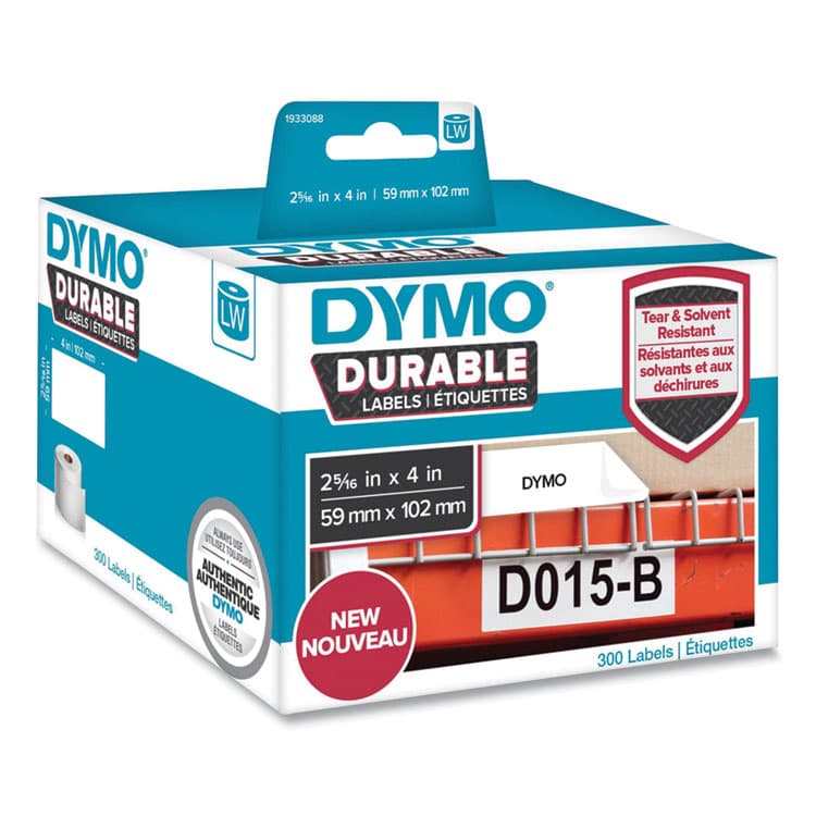 DYMO LW Durable Multi-Purpose Labels, 2.31" x 4", White, 300 Labels/Roll (DYM1933088EA) thumbnail 2