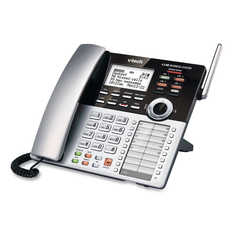 VTECH COMMUNICATIONS CM18245 Four-Line Business System Extension Deskset For Use with Vtech CM18445, Silver/Black (VTECM18245) thumbnail 2