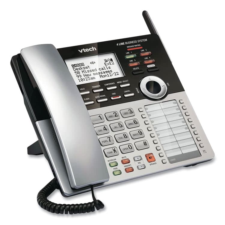 VTECH COMMUNICATIONS CM18245 Four-Line Business System Extension Deskset For Use with Vtech CM18445, Silver/Black (VTECM18245) thumbnail 3