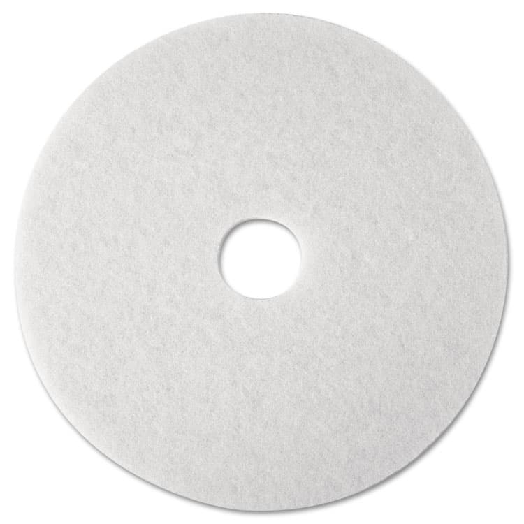 3M/COMMERCIAL TAPE DIV. Low-Speed Super Polishing 4100 Floor Pads, 12" Diameter, White, 5/Carton (MMM08476)