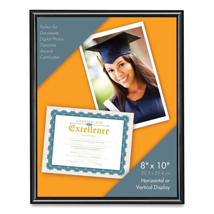 VICTORY LIGHT USA LLC U-Channel Document Frame, 8 x 10, Black (VLUVS4503B810B)
