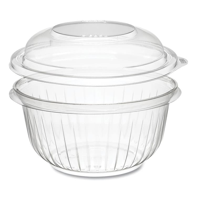 DART PresentaBowls Bowl/Lid Combo-Paks, Dome Lid, 16 oz, Clear, Plastic, 63/Pack, 4 Packs/Carton (DCCC16BCD)