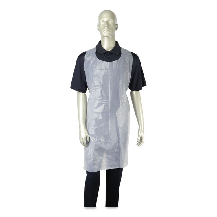 AMERCAREROYAL Poly Apron, 28 x 46, One Size Fits All, White, 100/Pack, 10 Packs/Carton (RPPDA2846) thumbnail 3