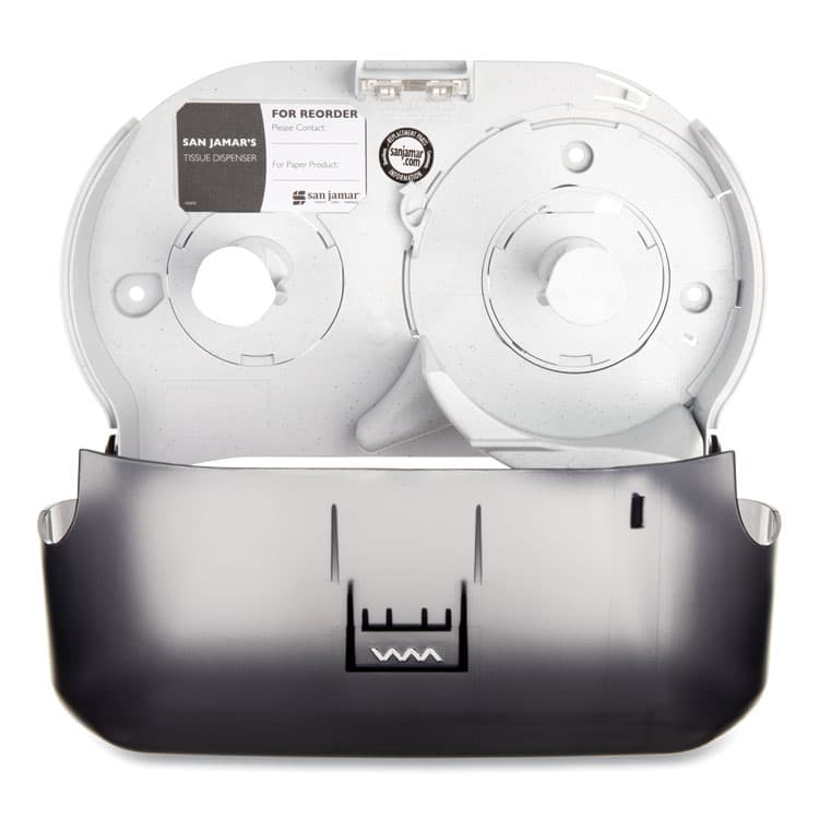 CFS BRANDS Versatwin Standard Bath Tissue Dispenser, Classic, 8 x 5.75 x 12.75, Transparent Black Pearl (SJMR3600TBK) thumbnail 2