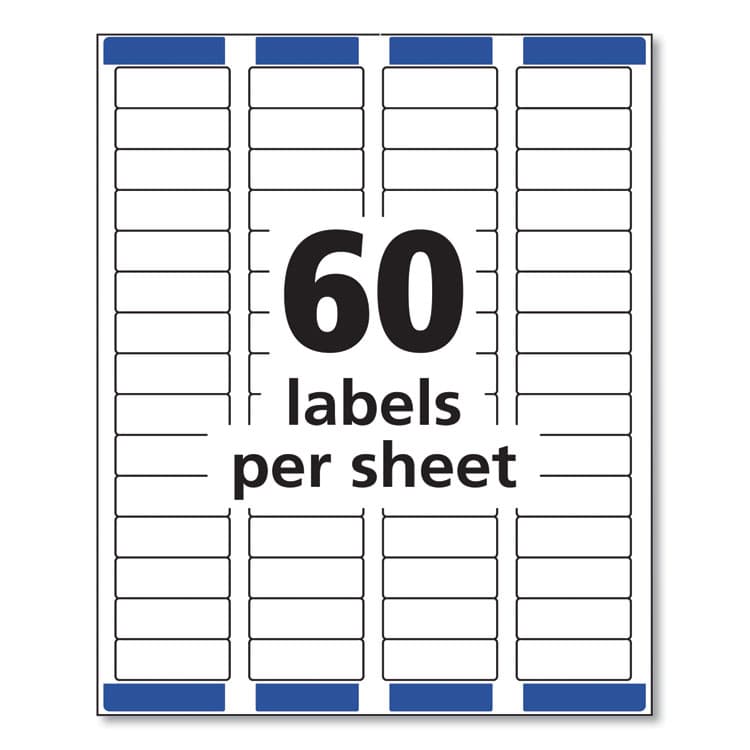 AVERY PRODUCTS CORPORATION Easy Peel White Address Labels w/ Sure Feed Technology, Laser Printers, 0.66 x 1.75, White, 60/Sheet, 100 Sheets/Pack (AVE5155) thumbnail 4