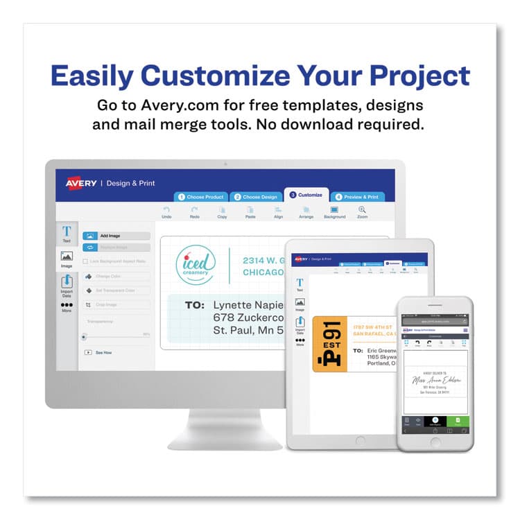 AVERY PRODUCTS CORPORATION Easy Peel White Address Labels w/ Sure Feed Technology, Laser Printers, 1 x 2.63, White, 30/Sheet, 250 Sheets/Pack (AVE5960) thumbnail 3