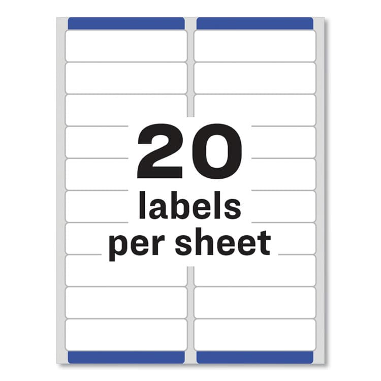 AVERY PRODUCTS CORPORATION Easy Peel White Address Labels w/ Sure Feed Technology, Laser Printers, 1 x 4, White, 20/Sheet, 25 Sheets/Pack (AVE5261) thumbnail 2