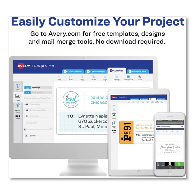 AVERY PRODUCTS CORPORATION Easy Peel White Address Labels w/ Sure Feed Technology, Laser Printers, 1 x 2.63, White, 30/Sheet, 25 Sheets/Pack (AVE5260) thumbnail 3