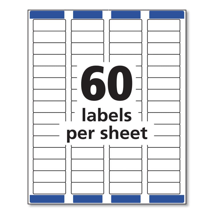 AVERY PRODUCTS CORPORATION Easy Peel White Address Labels w/ Sure Feed Technology, Laser Printers, 0.66 x 1.75, White, 60/Sheet, 25 Sheets/Pack (AVE5195) thumbnail 2