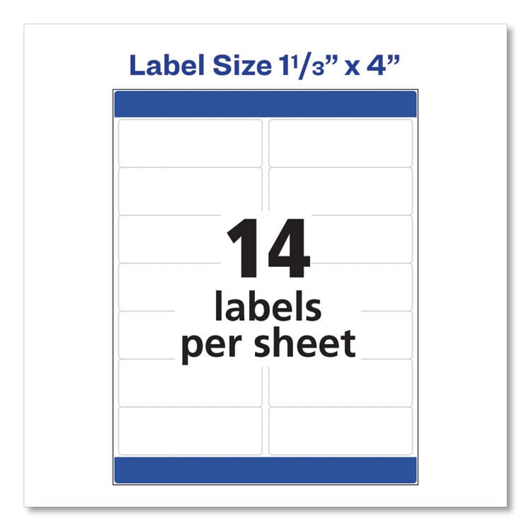AVERY PRODUCTS CORPORATION Easy Peel White Address Labels w/ Sure Feed Technology, Laser Printers, 1.33 x 4, White, 14/Sheet, 25 Sheets/Pack (AVE5262) thumbnail 2