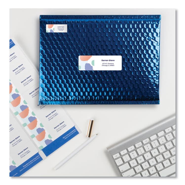 AVERY PRODUCTS CORPORATION Easy Peel White Address Labels w/ Sure Feed Technology, Laser Printers, 1.33 x 4, White, 14/Sheet, 100 Sheets/Box (AVE5162) thumbnail 4