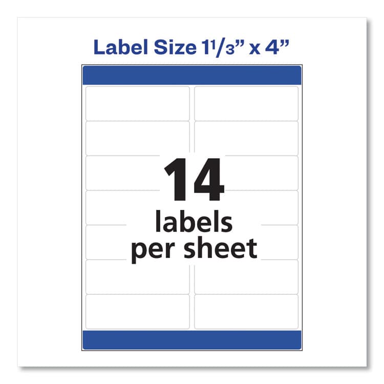 AVERY PRODUCTS CORPORATION Easy Peel White Address Labels w/ Sure Feed Technology, Laser Printers, 1.33 x 4, White, 14/Sheet, 250 Sheets/Box (AVE5962) thumbnail 2