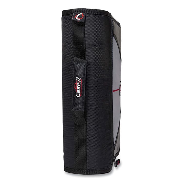 CASE IT Mighty Zip Tab Binder, 3 Rings, 3" Capacity, 11 x 8.5, Black (CAED146BLACK)