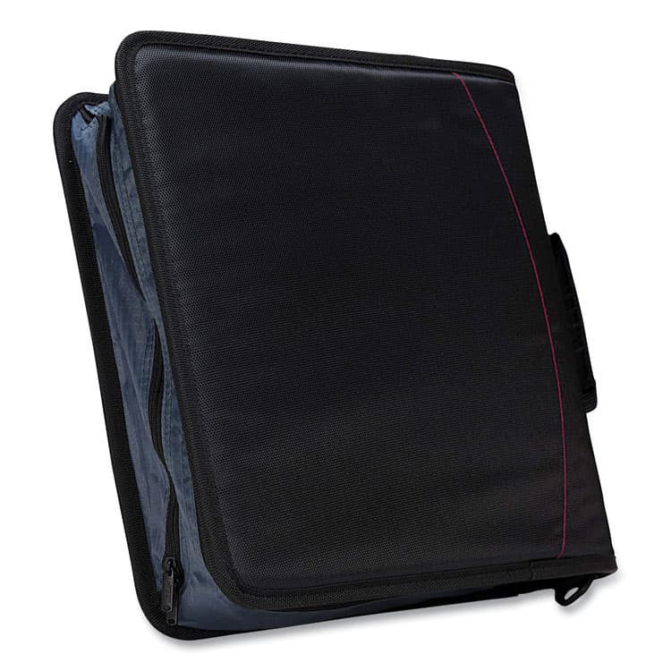 CASE IT Mighty Zip Tab Binder, 3 Rings, 3" Capacity, 11 x 8.5, Black (CAED146BLACK) thumbnail 2