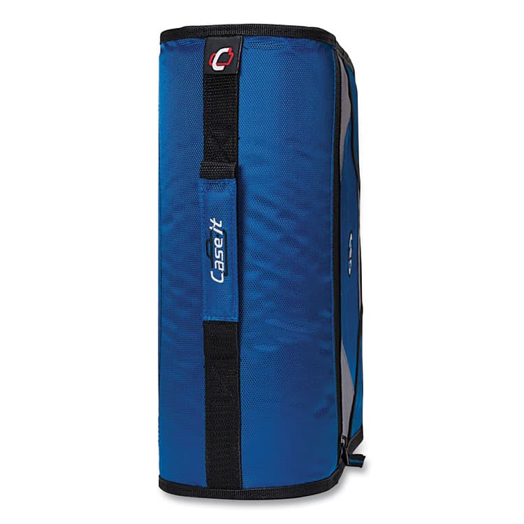CASE IT King Size Mighty Zip Tab Binder, 3 Rings, 4" Capacity, 11 x 8.5, Blue (CAED186BLU)