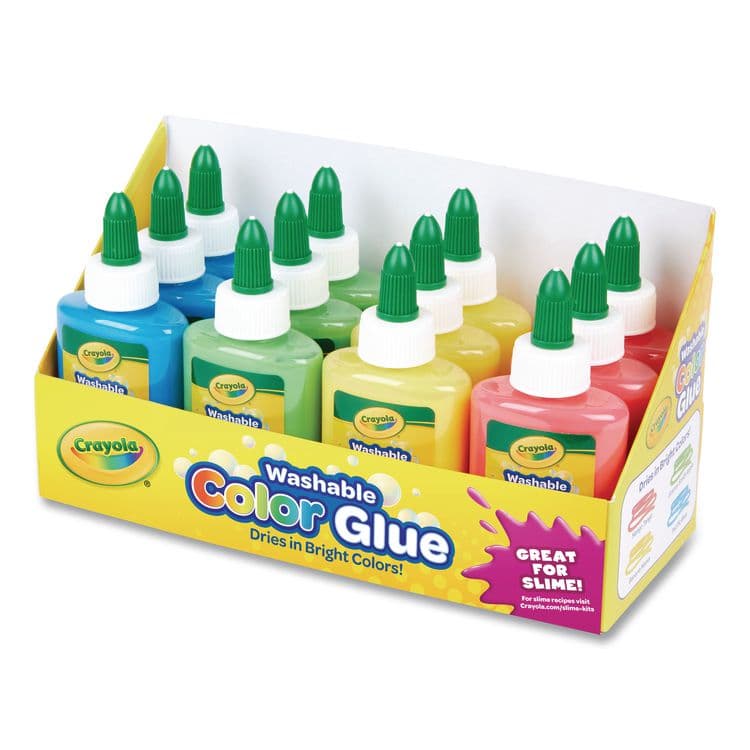 BINNEY & SMITH / CRAYOLA Washable Assorted Color Glue, 3 oz, 12/Pack (CYO699100)