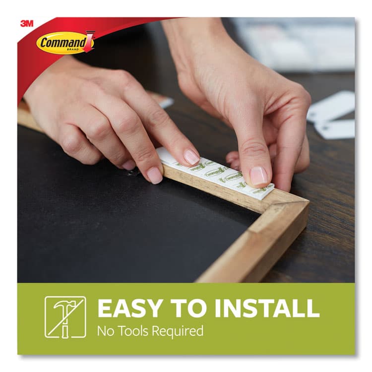 3M/COMMERCIAL TAPE DIV. Damage-Free Hanging Picture Hanging Strip Pairs, Holds Up to 3.75 lb, Large: 0.75" x 3.65", White, 12/Pack (MMM1720612ES) thumbnail 4