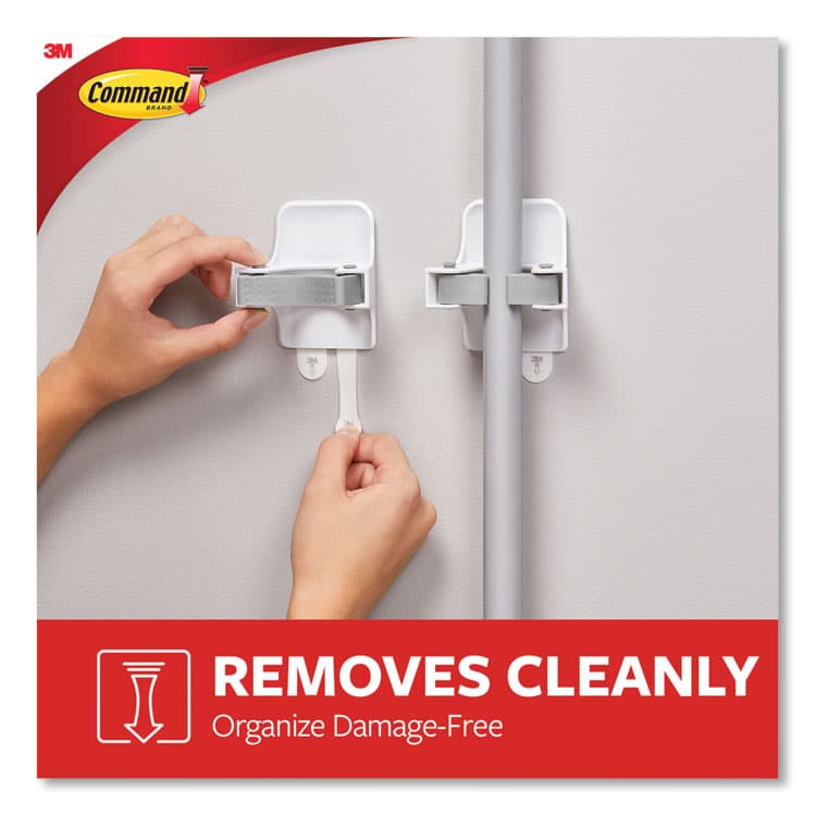 3M/COMMERCIAL TAPE DIV. Broom Gripper, 3.12w x 1.85d x 3.34h, White/Gray, 2 Grippers/4 Strips (MMM17007HW2ES) thumbnail 4