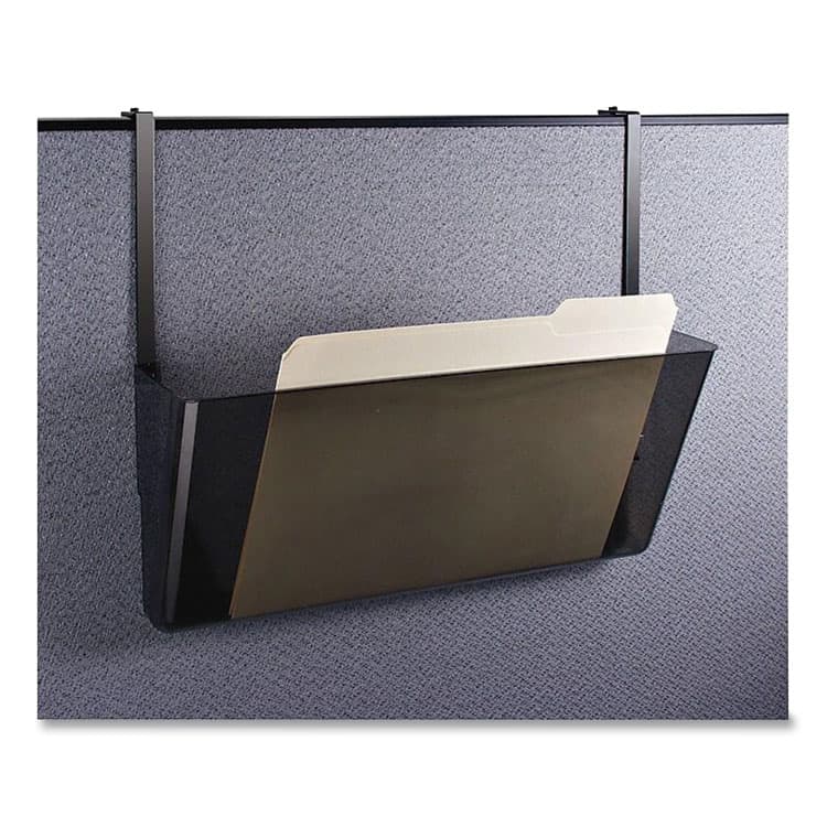 OFFICEMATE INTERNATIONAL CORP. Plastic Wall-File Pocket, One Pocket, Legal/Letter Size, 16.19" x 4.13" x 7", Smoke (OIC21441) thumbnail 2
