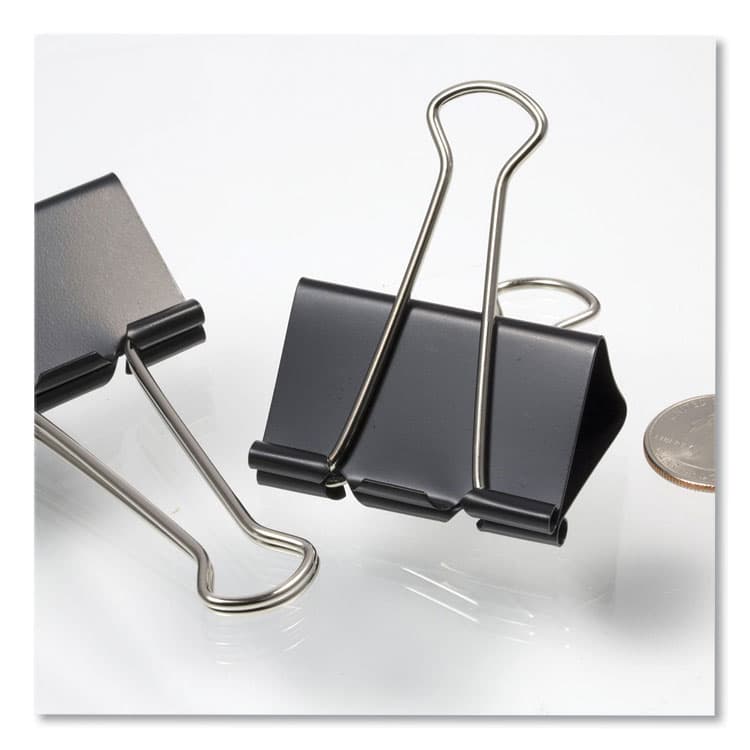 OFFICEMATE INTERNATIONAL CORP. Binder Clips, Large, Black/Nickel, 12/Box (OIC99100) thumbnail 3