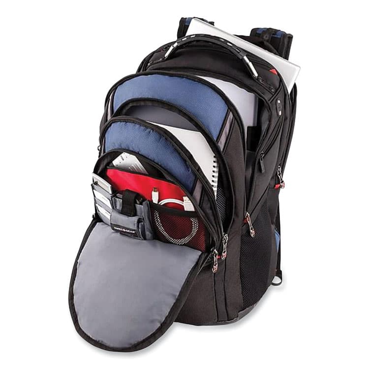 VICTORINOX SWISS ARMY . Ibex Laptop Backpack, Fits Devices Up to 17", Ballistic Polyester, 14.6 x 11 x 18.5, Black/Blue/Gray (SWA27316060) thumbnail 2