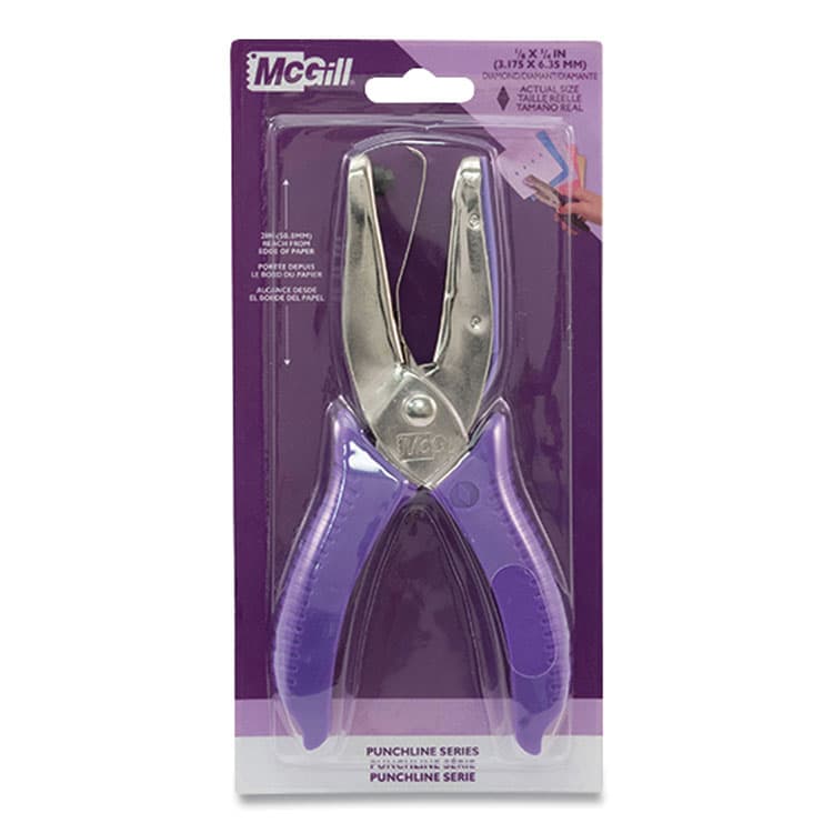 MCGILL METAL PRODUCTS CO. 15-Sheet Medium-Duty One-Hole Punch, Diamond Shape, Chrome (AVTMCG52300C)