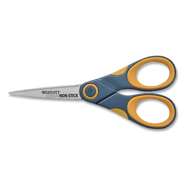 ACME UNITED CORPORATION Non-Stick Titanium Bonded Scissors, 5" Long, Straight Gray/Orange Handle (WTC14881)