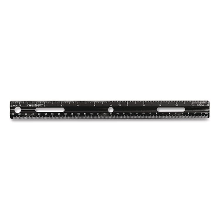 ACME UNITED CORPORATION KleenEarth Recycled Ruler, Standard/Metric, 12" Long, Plastic, Black (WTC41015)