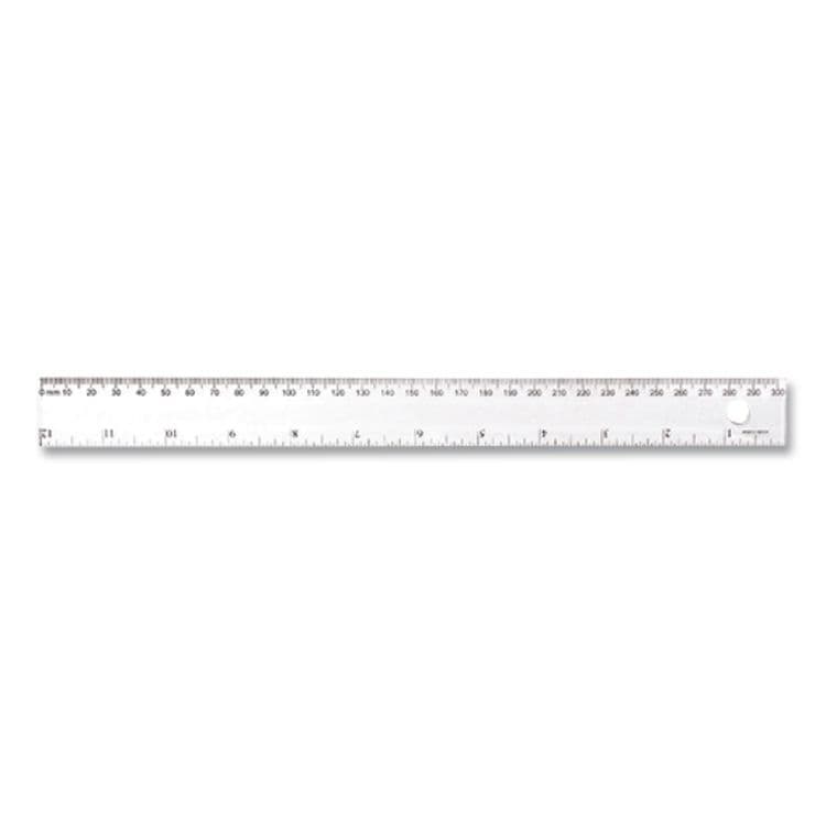 ACME UNITED CORPORATION Transparent Shatter-Resistant Plastic Ruler, Standard/Metric, 12" Long, Clear (WTC45012)