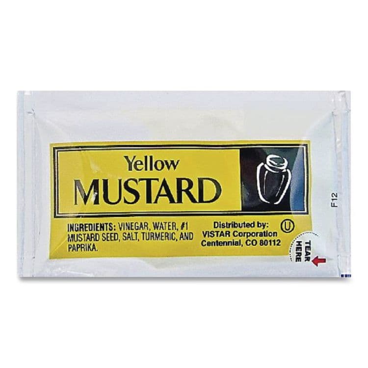 PERFORMANCE FOOD GROUP Condiment Packets, Mustard, 0.16 oz Packet, 200/Carton (VST80006)
